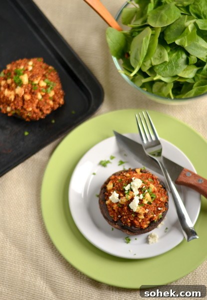 Roasted Red Pepper and Feta Quinoa Stuffed Portobellos Roasted Red Pepper and Feta Quinoa Stuffed Portobellos Image