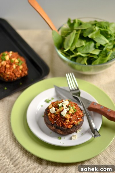 Roasted Red Pepper and Feta Quinoa Stuffed Portobellos Roasted Red Pepper and Feta Quinoa Stuffed Portobellos Image