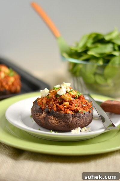 Roasted Red Pepper and Feta Quinoa Stuffed Portobellos Roasted Red Pepper and Feta Quinoa Stuffed Portobellos Image