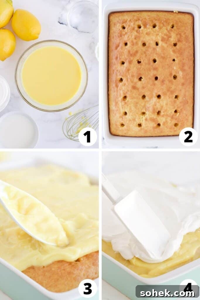Lemon Pudding Poke Cake Recipe Steps Lemon Pudding Poke Cake Recipe Steps