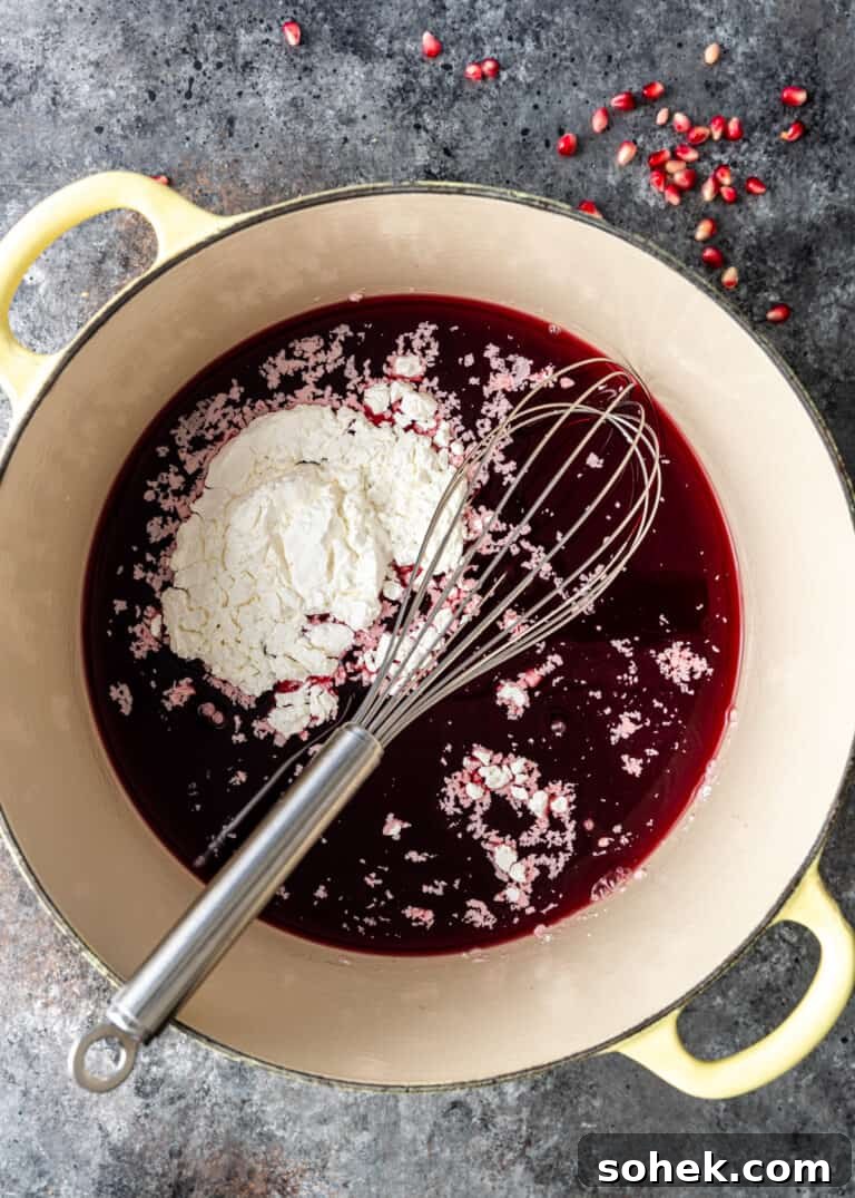 Authentic Turkish Delight (Lokum) Recipe for Soft, Chewy Sweets 7 pomegranate juice cornstarch and whisk in dutch oven