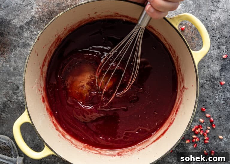Authentic Turkish Delight (Lokum) Recipe for Soft, Chewy Sweets 10 whisking syrup into pomegranate base for locum recipe