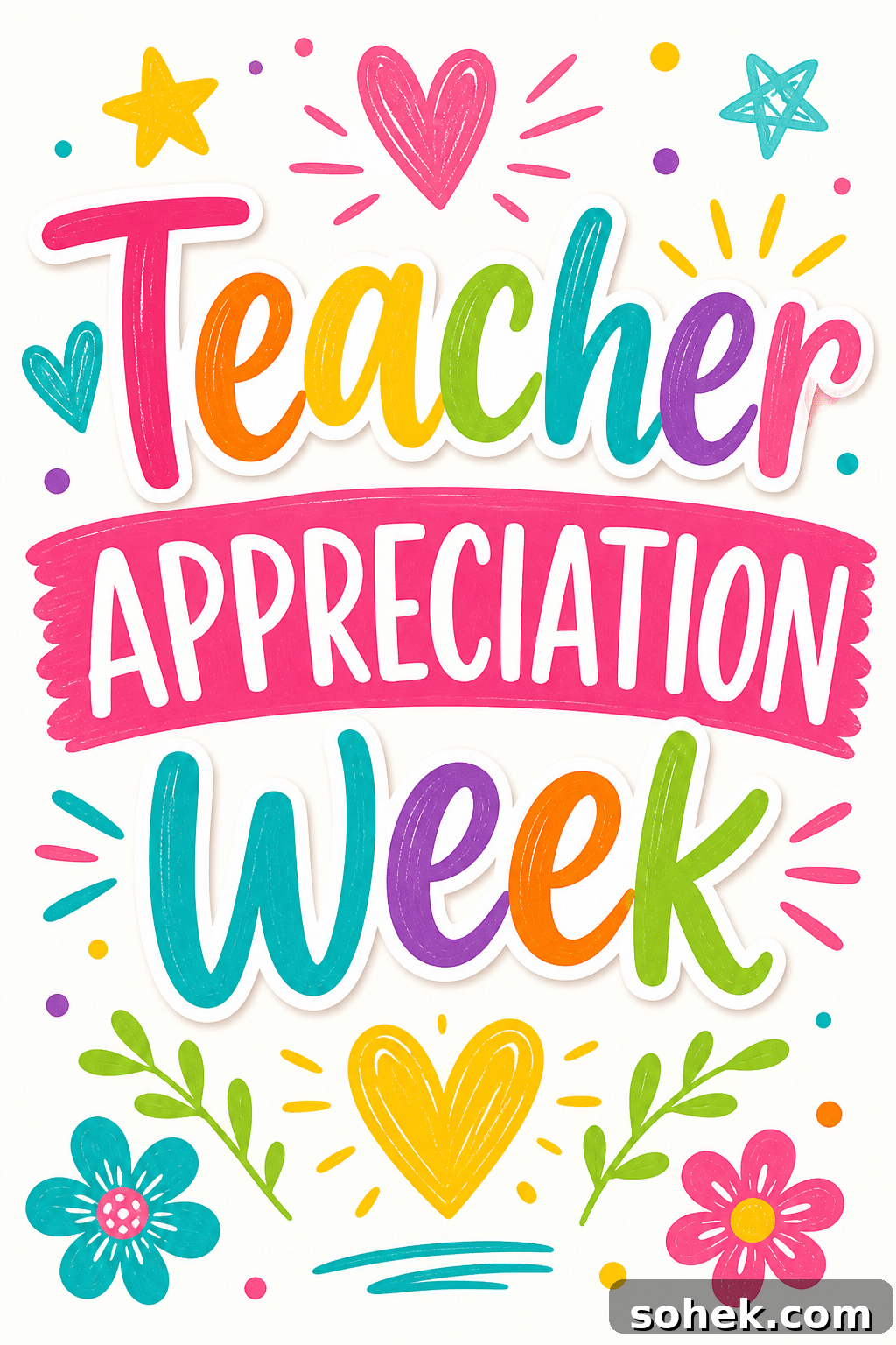 Teacher Appreciation Week: Freebies and Deals for Teachers 2 colorful graphic that says teacher appreciation week