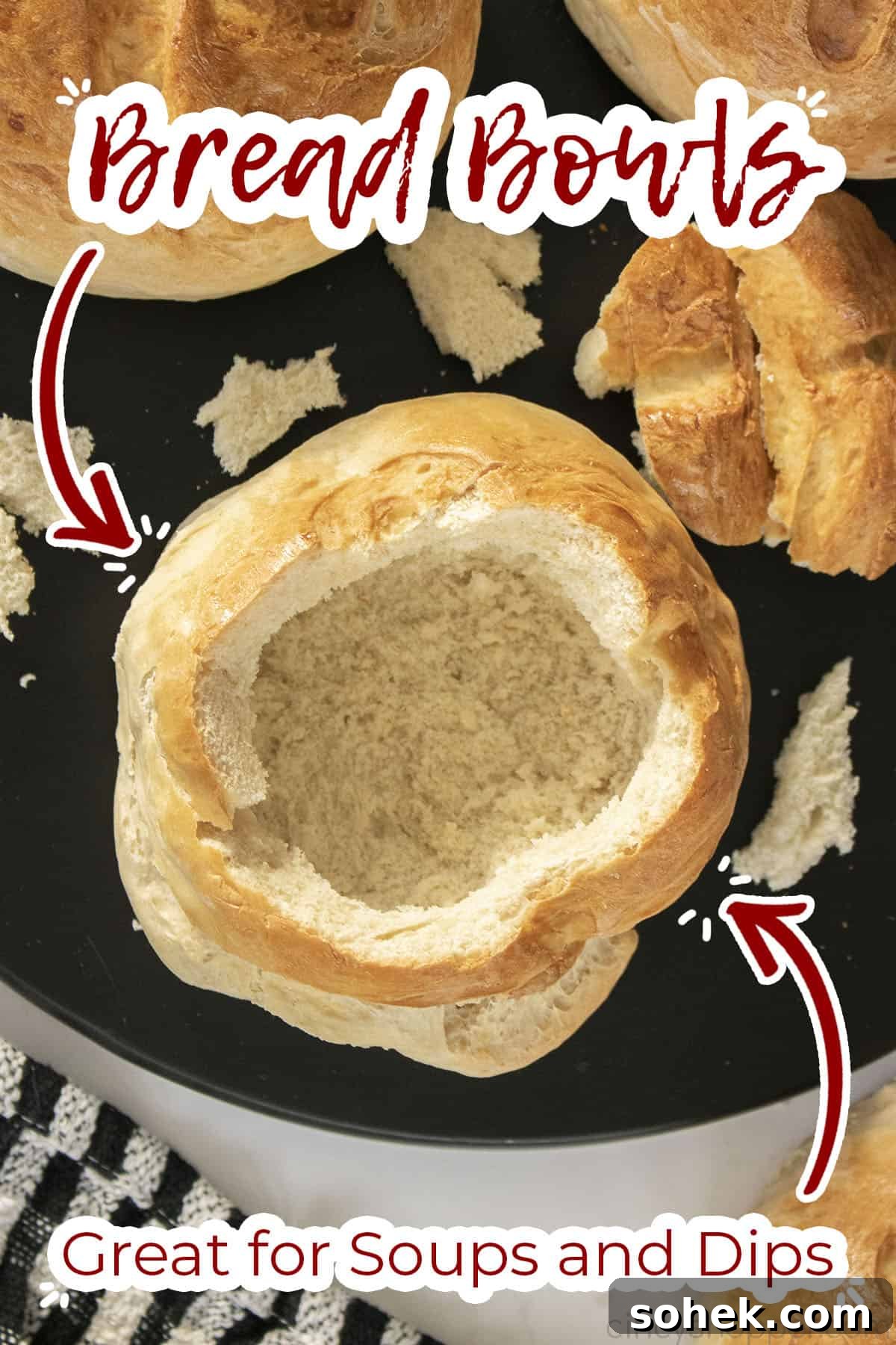 How to Make Homemade Bread Bowls for Soup and Dips 13 Text on image Bread Bowls Great for Soups and Dips
