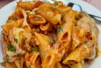 Cheesy Baked Mostaccioli with Marinara