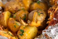 Foil-Pack Grilled Potatoes with Ranch and Cheddar