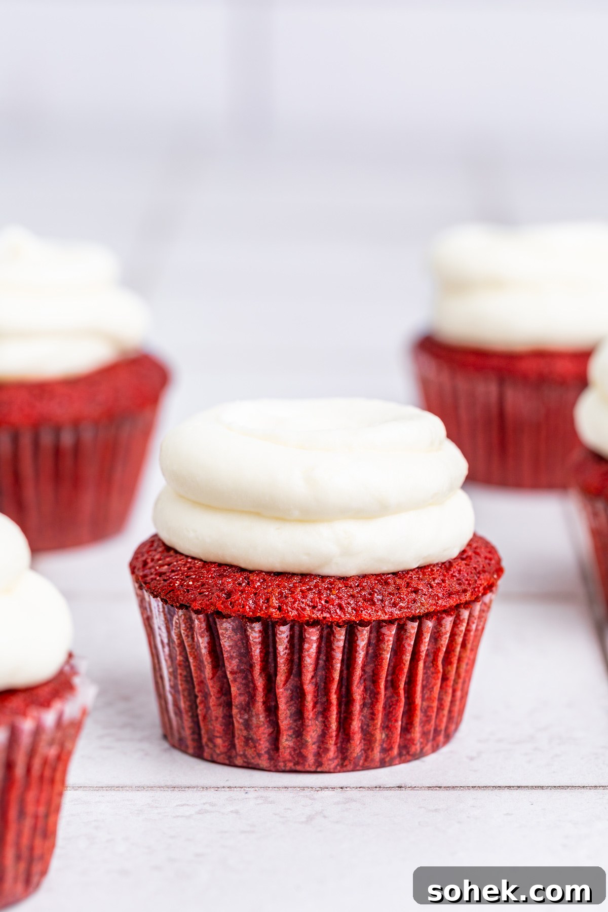 red velvet cupcakes on a table