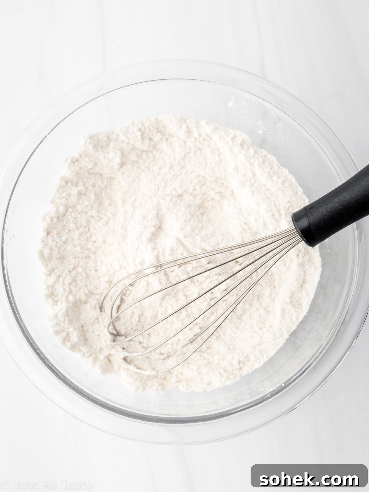 Dry ingredients and whisk in a bowl.