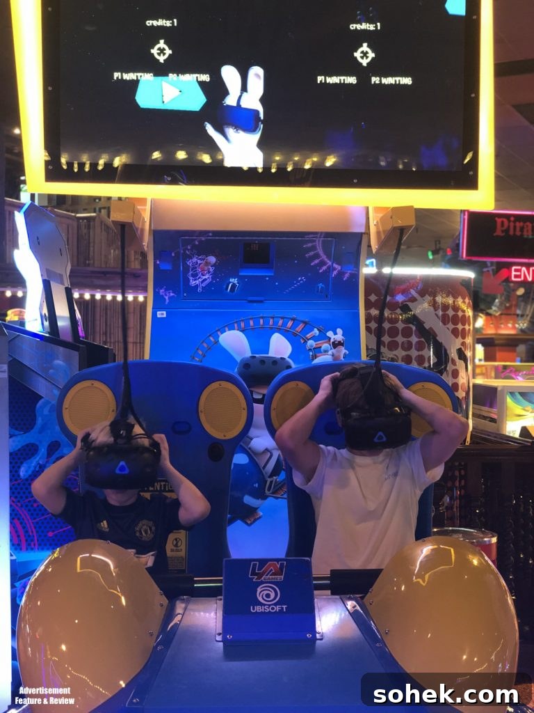 kids on the virtual reality ride coral island blackpool