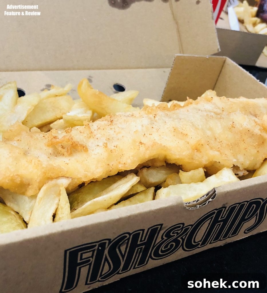 fish and chips from the coral island fish and chip shop where kids eat free