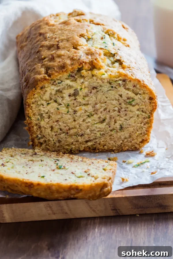 sliced zucchini bread