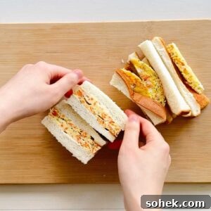Sliced sandwich ready to eat