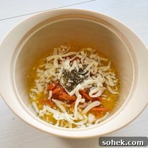 Egg mixture with carrots and cheese