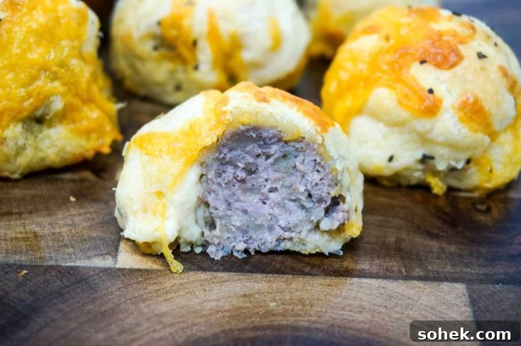 Air Fryer Cheddar Meatball Bombs