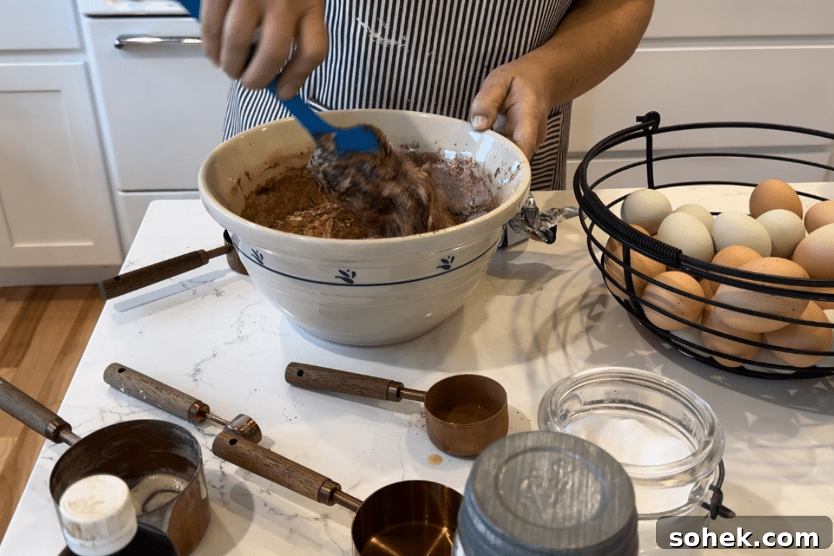 making sourdough chocolate banana bread