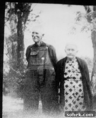 Black and white photo of Clara and William Haley in their later years - probably 1940's. William changed his name form George to William,