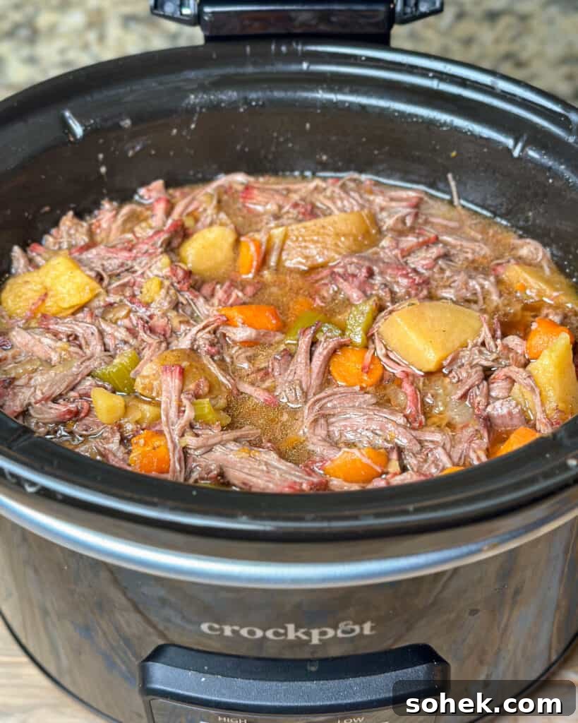 Mississippi pot roast with vegetables